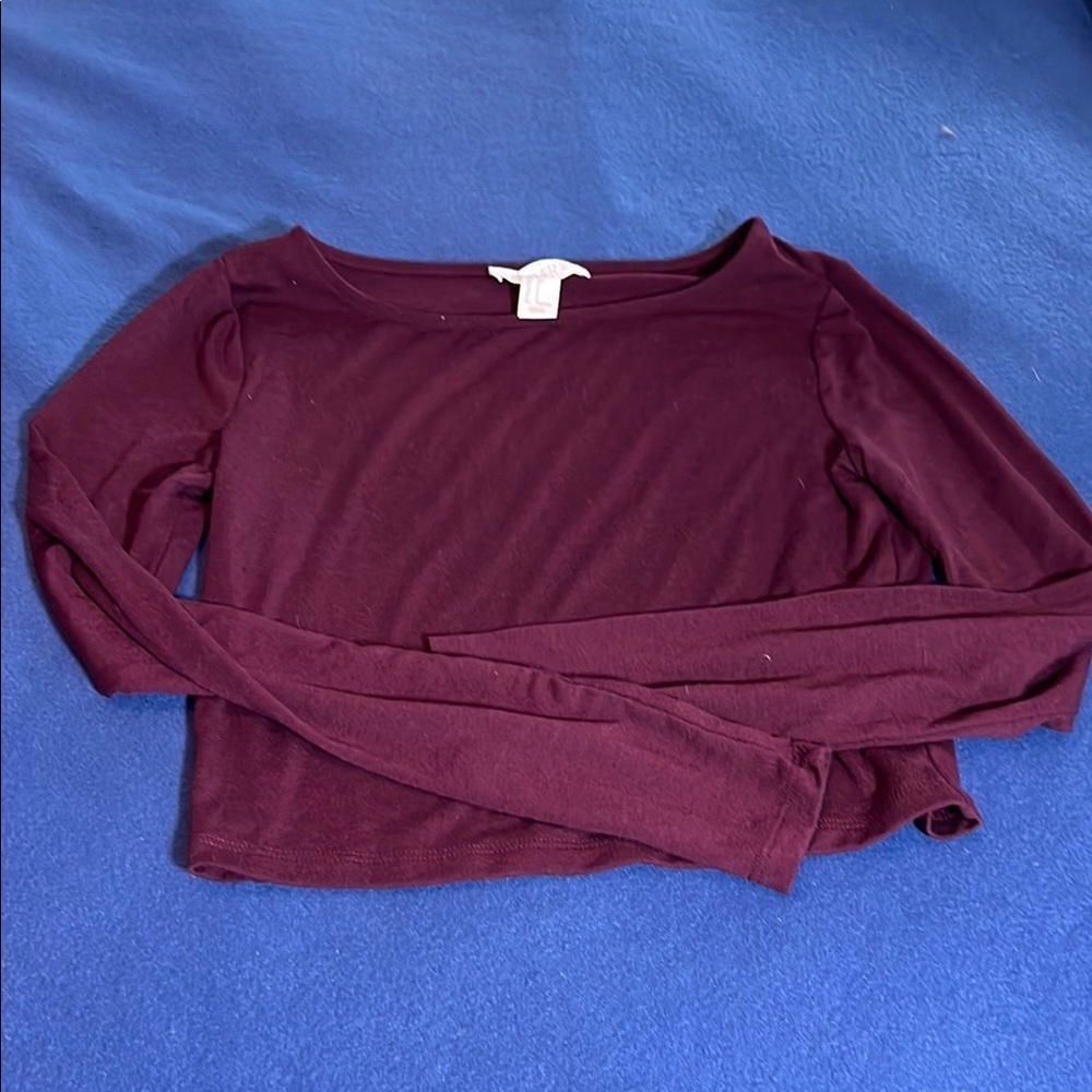 Elegant Maroon Long Sleeve Blouse